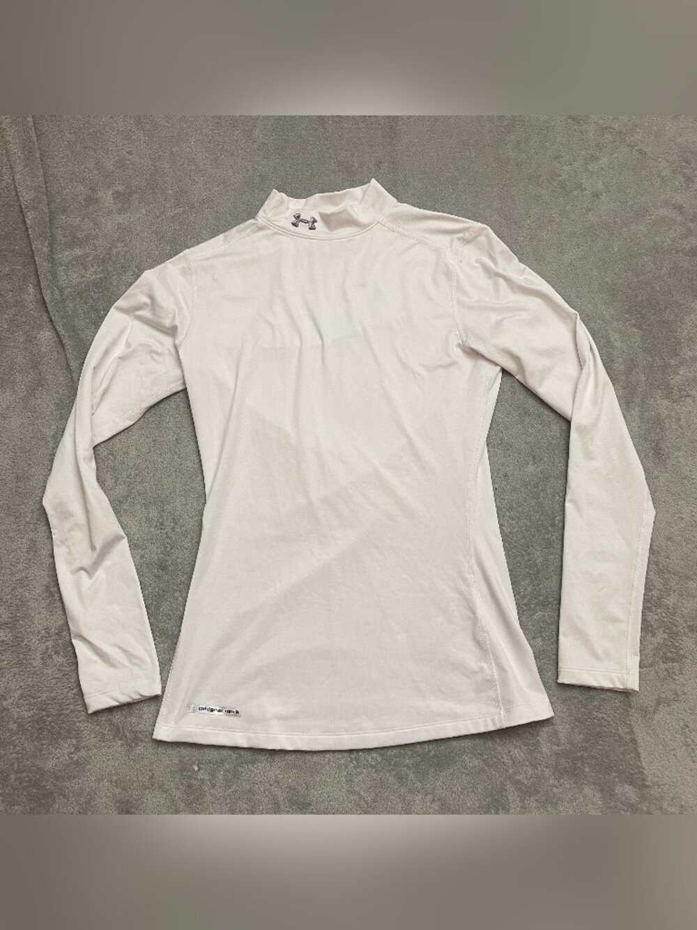 Under Armour ColdGear Fitted Mock Neck Long Sleeve Shirt Men’s M White